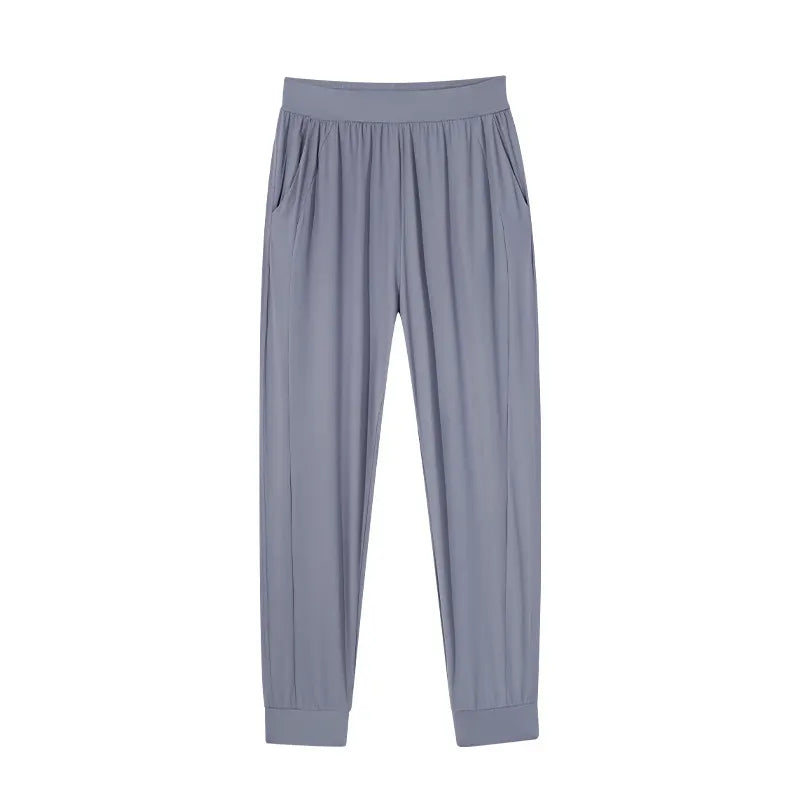 Matching Flowy Linen Pants Elastic High Waist Straight Loose Long Casual Daily Outfit Pants