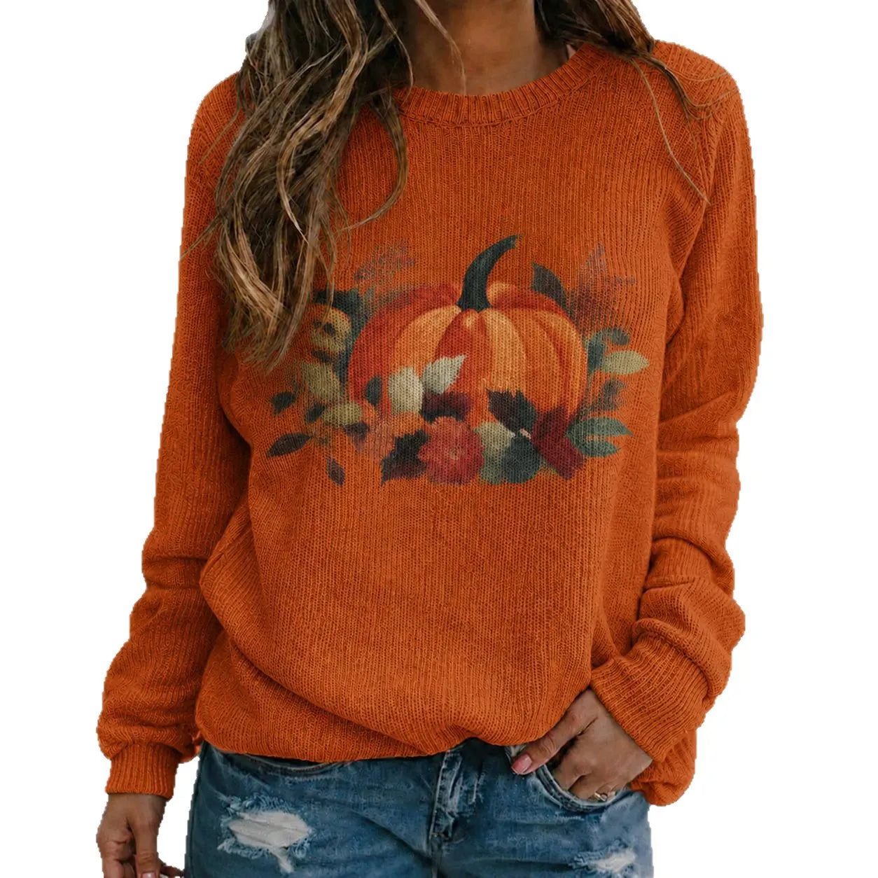 Halloween Ghost Pumpkin Crew Neck Sweater