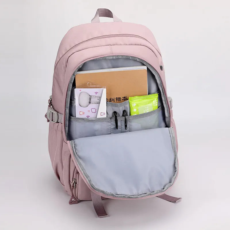 Back To School Backpack, School Backpack Student Teen Girls Cute Waterproof Nylon School Bag