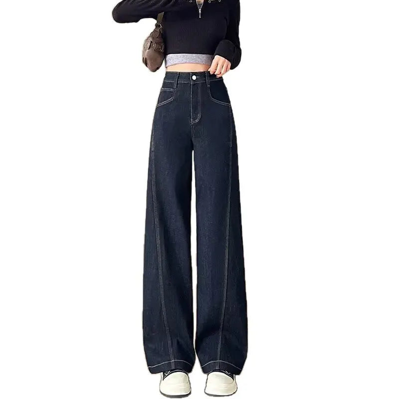 High Waist Wide Leg Denim Jeans