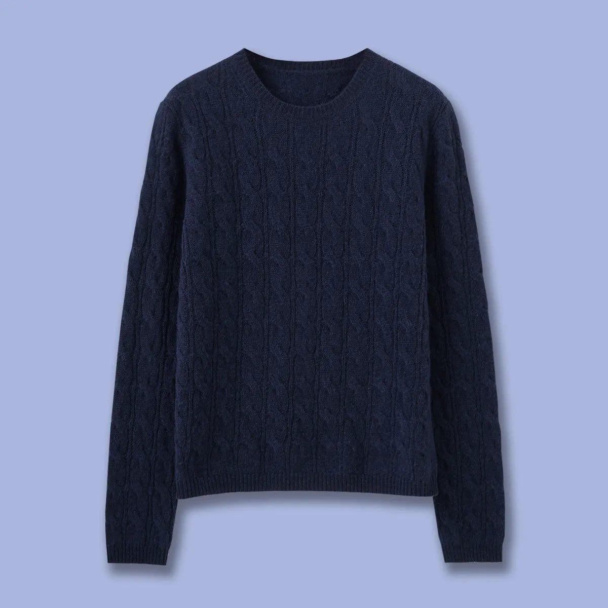 Crew Neck Cable Knit Pullover Sweater