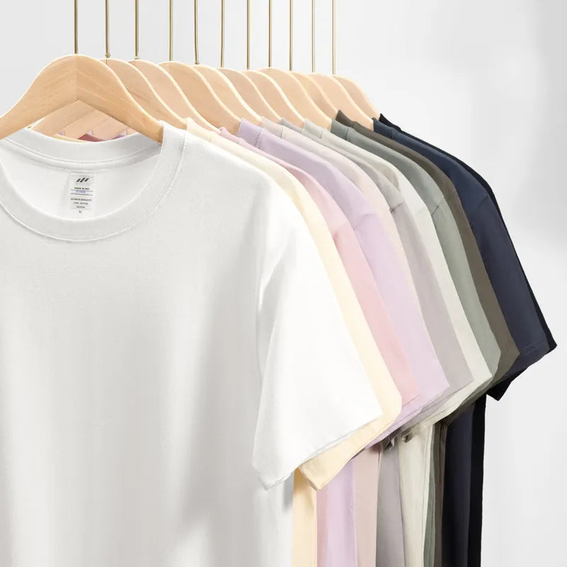 Basic Solid Crew Neck Loose Short Sleeve T-Shirt
