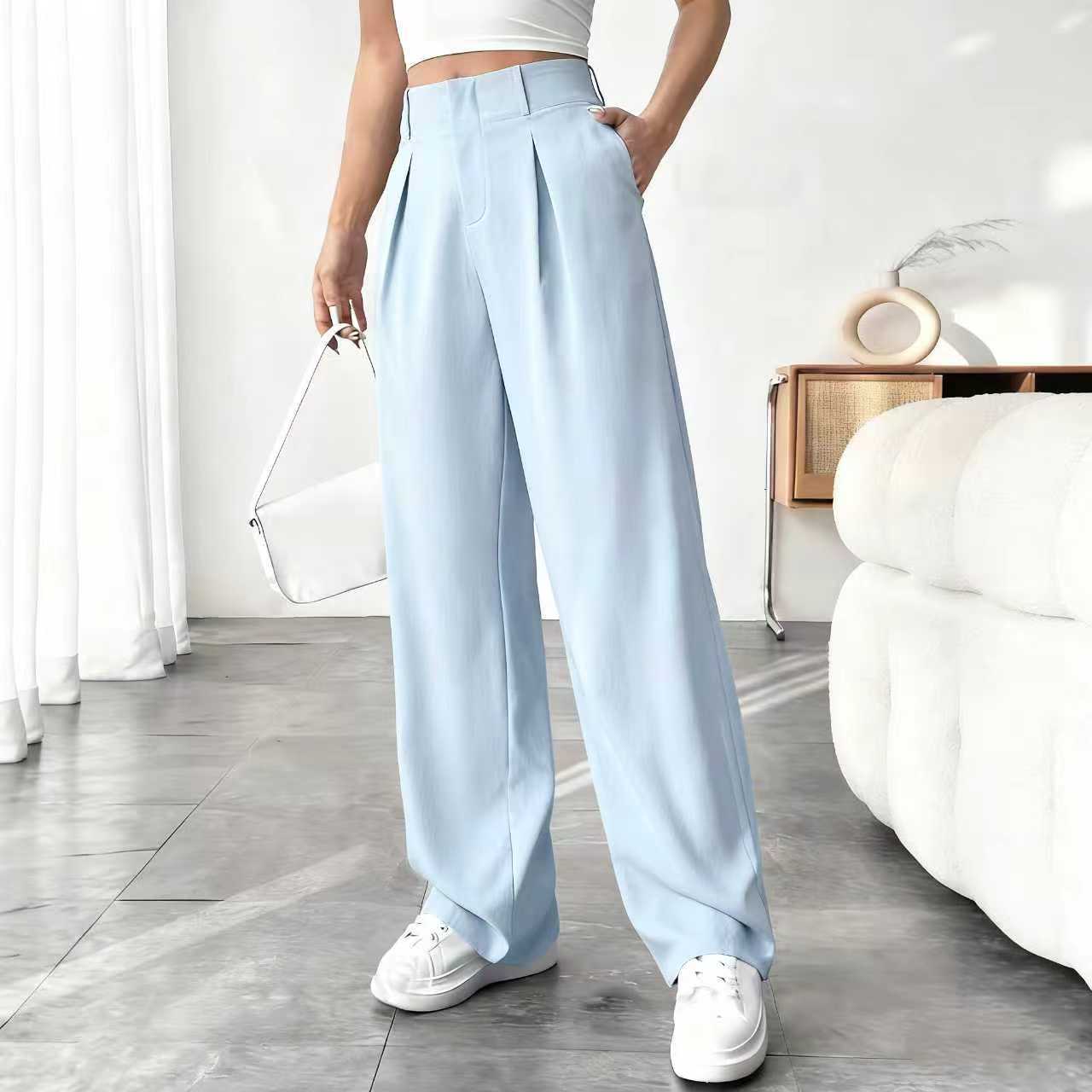Pleated High Waist Wide Leg Suit Pant