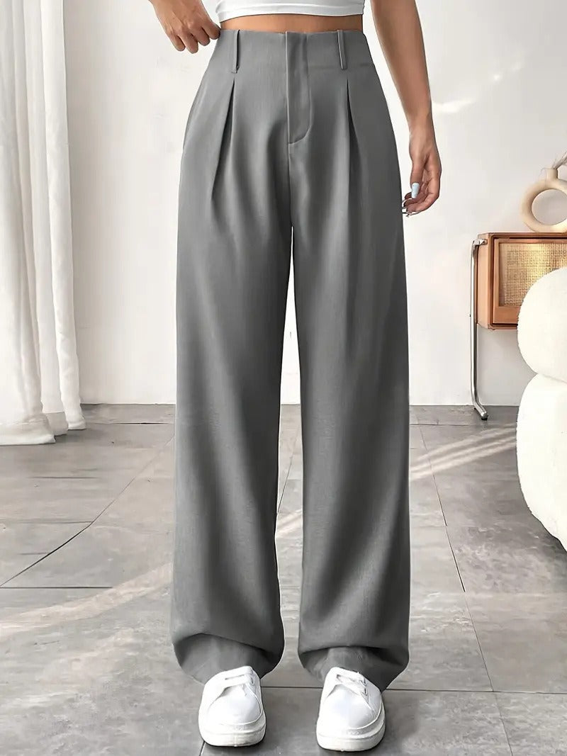 Pleated High Waist Wide Leg Suit Pant