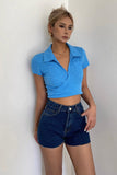 Buckle Detail Raw Trim Shorts