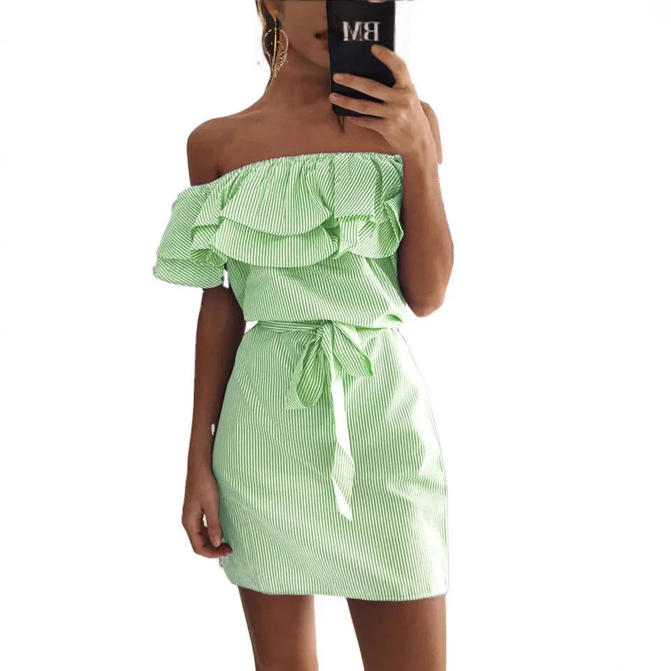 Off Shoulder Ruffle Mini Dress