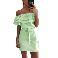 Off Shoulder Ruffle Mini Dress