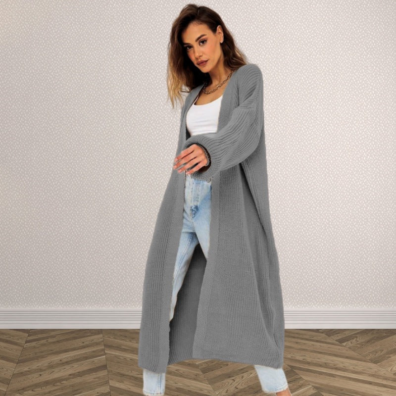 Oversized Ribbed Long Knit Cardigan for Open Front Maxi Sweater Jacket