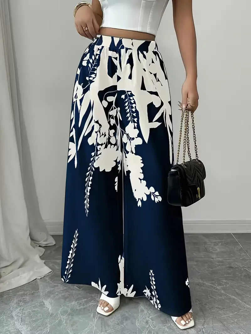 Printed Flare Work Pants
