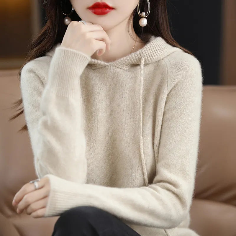 Hooded Knit Pullover Sweater