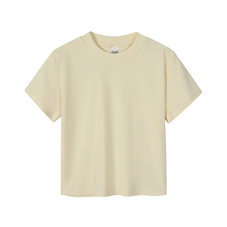 Slim-Fit Cotton-Blend Short Sleeve Crop Top