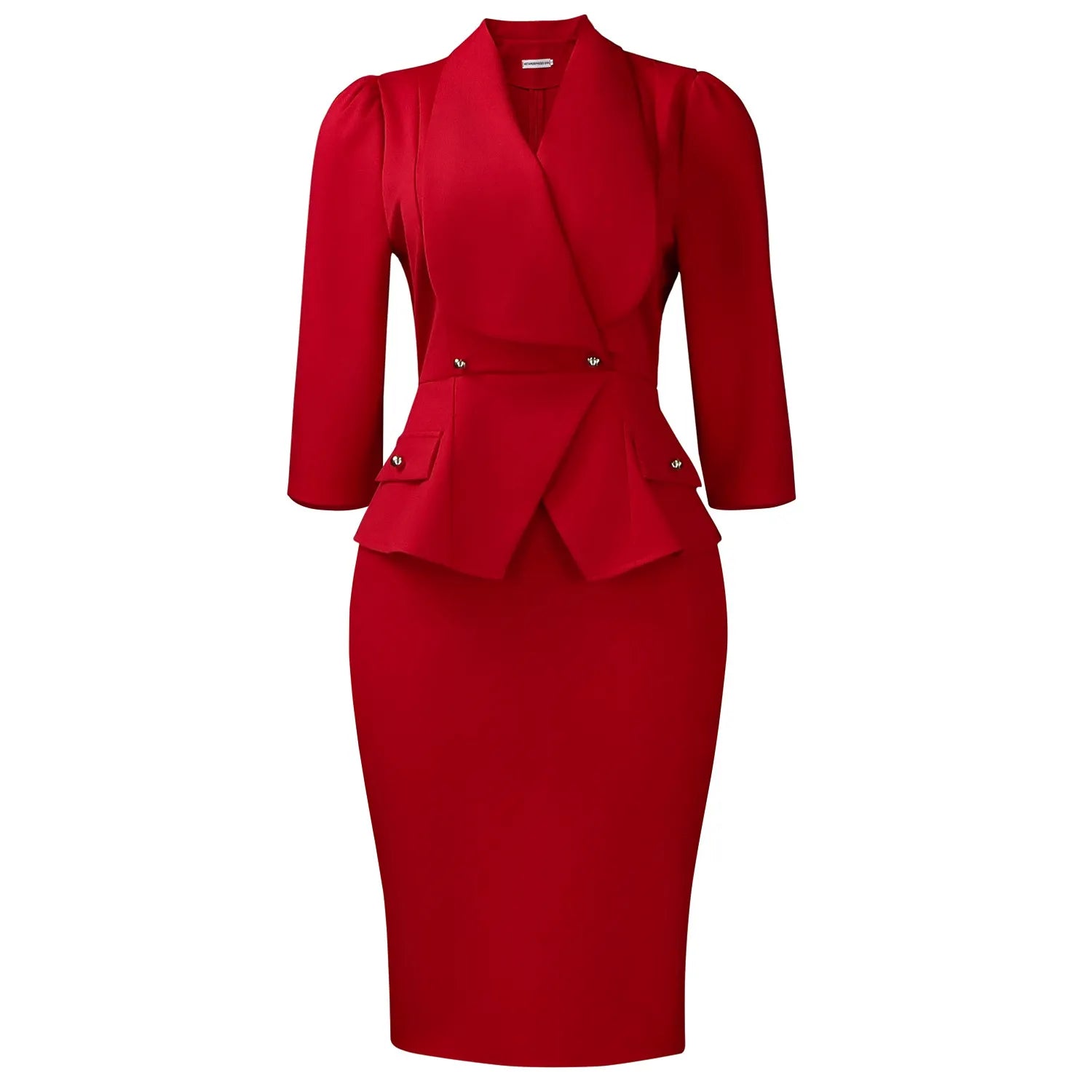 Belted Blazer-Style Bodycon Midi Dress