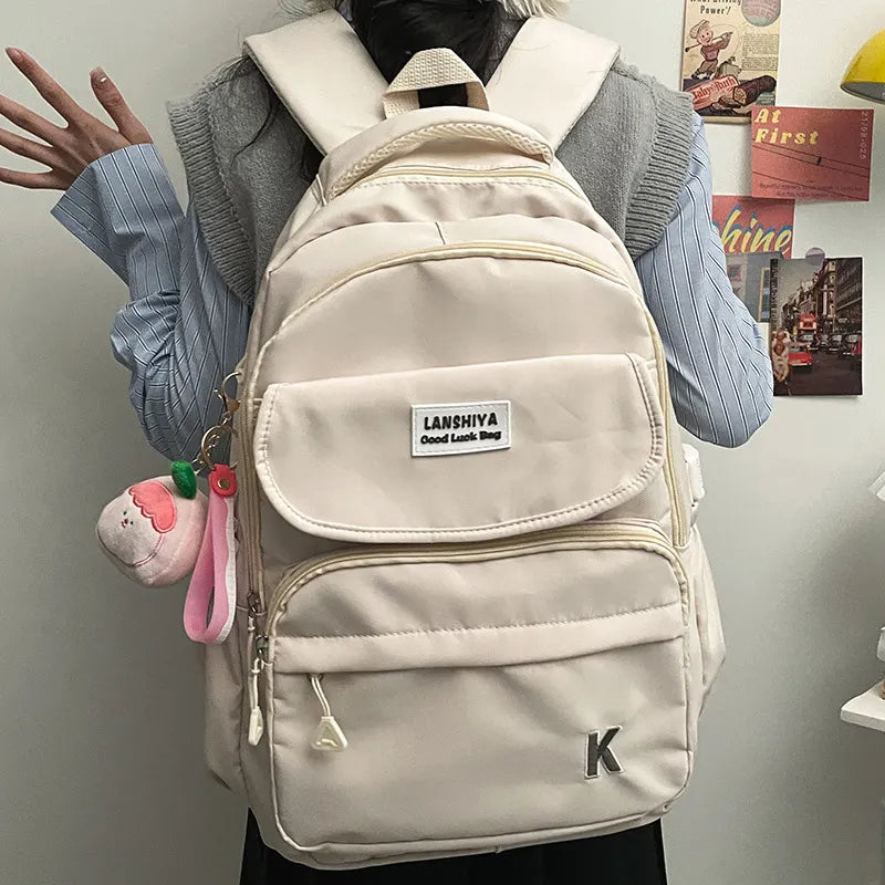 Back To School Backpack, School Backpack Student Teen Girls Solid Ultra-light Nylon Kids School Bag