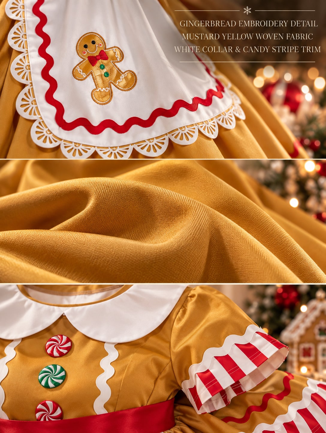 Gingerbread Man Christmas Cute Short Sleeve Dress