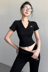 V-Neck Short Sleeve Top Tee