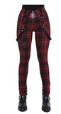 High Waist Plaid Zip Front Pants