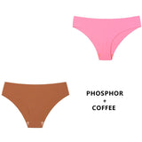 2PCS/Set Panties For Seamless Panty Set Solid Invisible Underwear Low Waist Briefs Underpant Lingerie