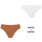 2PCS/Set Panties For Seamless Panty Set Solid Invisible Underwear Low Waist Briefs Underpant Lingerie