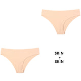 2PCS/Set Panties For Seamless Panty Set Solid Invisible Underwear Low Waist Briefs Underpant Lingerie