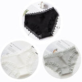 3pcs Lace Panties Underwear Seamless Cute Bow Briefs Soft Comfort Lingerie Female Underpant