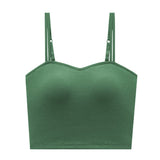 Female Push Up Bras Double Strap Crop Wirefree Brassiere Seamless Underwear With Built In Bra