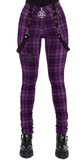 High Waist Plaid Zip Front Pants