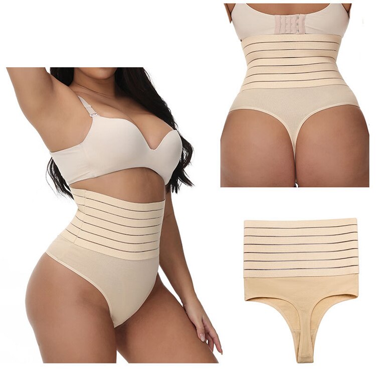 High Waist Shaping Thong Breathable Body Shaper Panties Slimming Tummy Underwear