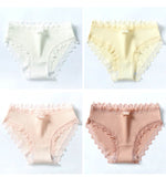 3pcs Lace Panties Underwear Seamless Cute Bow Briefs Soft Comfort Lingerie Female Underpant