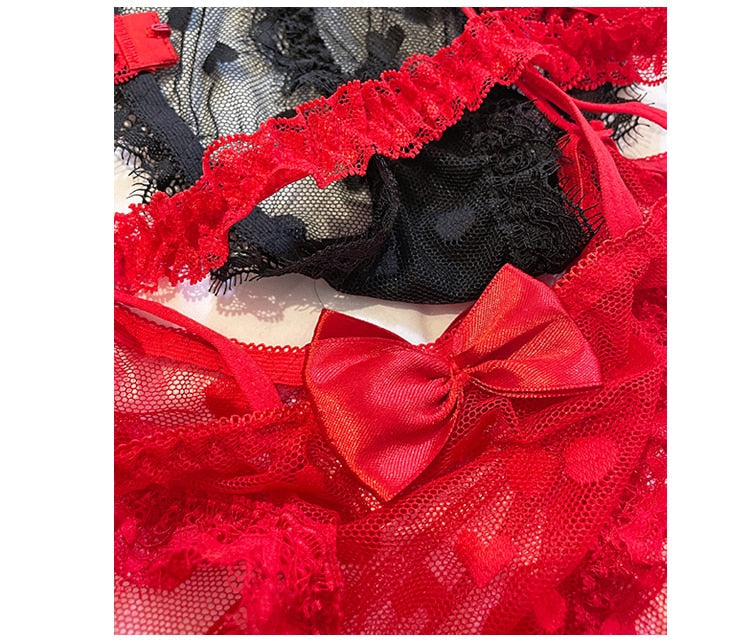 High Waist Mesh Panties Lace Underwear Transparent Hollow Out Lingerie
