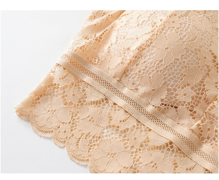 Hollow Out Bralette Solid Color Beauty Back Lace Underwear