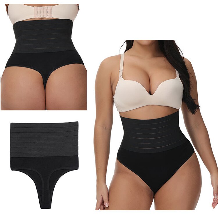 High Waist Shaping Thong Breathable Body Shaper Panties Slimming Tummy Underwear