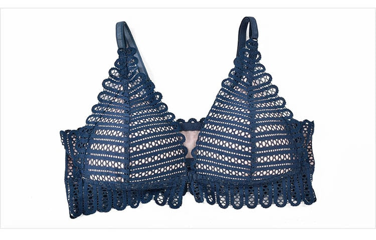 French Lace Front Closure Bra And Panties Set Lingerie Set