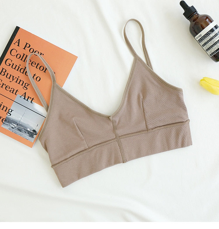 Seamless Bra Set Low Waist Panties Wire Free Bralette Lingerie
