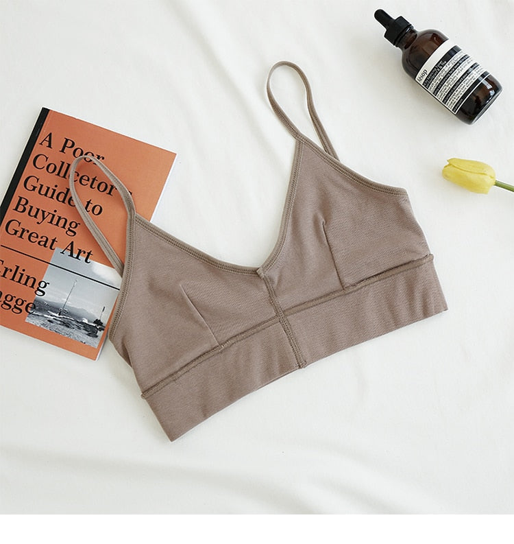 Seamless Bra Set Low Waist Panties Wire Free Bralette Lingerie