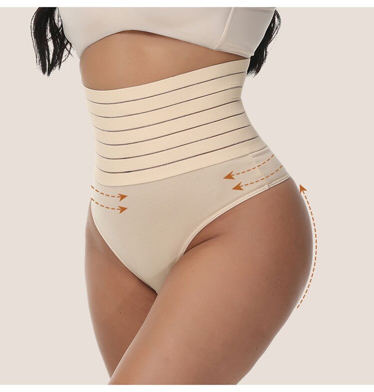 High Waist Shaping Thong Breathable Body Shaper Panties Slimming Tummy Underwear