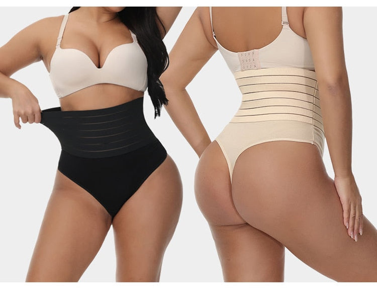 High Waist Shaping Thong Breathable Body Shaper Panties Slimming Tummy Underwear