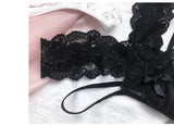 2PCS/Set Lace Panties Low-waist Temptation Lingerie Femal Cross Strap G String Thong Hollow out Underwear