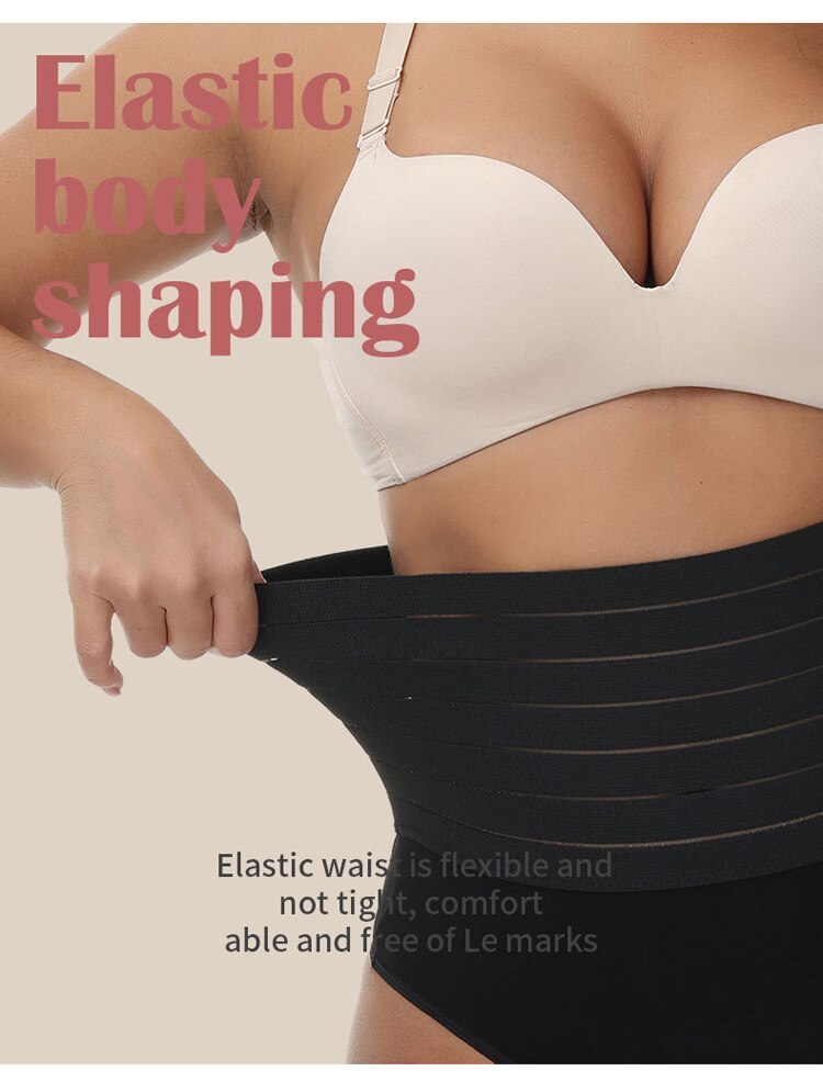 High Waist Shaping Thong Breathable Body Shaper Panties Slimming Tummy Underwear