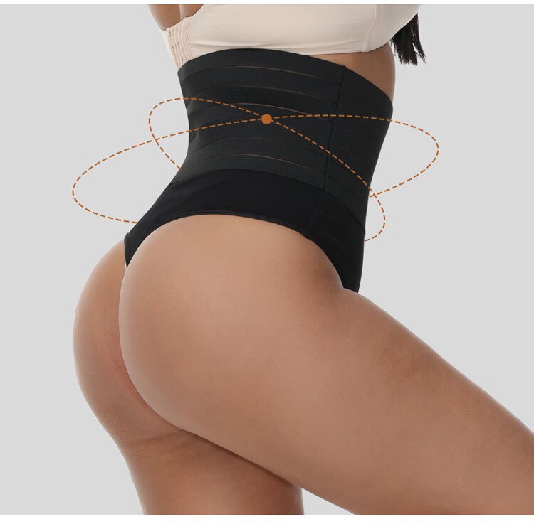 High Waist Shaping Thong Breathable Body Shaper Panties Slimming Tummy Underwear