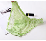 3Pcs/Lot Lace Lingerie Temptation Low-waist Panties Fruit Ins Embroidery Transparent Briefs Seamless Underwear