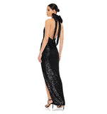 Fatima Sequin Cowl Neck Bodycon Formal Dress