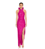 Fatima Sequin Cowl Neck Bodycon Formal Dress