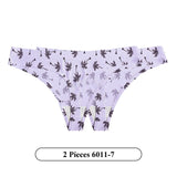 2Pcs/Lot Flowers Lingerie Temptation Low-waist Panties Thong No Trace Breathable Underwear G String Intimates