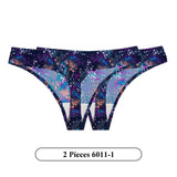 2Pcs/Lot Flowers Lingerie Temptation Low-waist Panties Thong No Trace Breathable Underwear G String Intimates