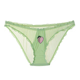 3Pcs/Lot Lace Lingerie Temptation Low-waist Panties Fruit Ins Embroidery Transparent Briefs Seamless Underwear
