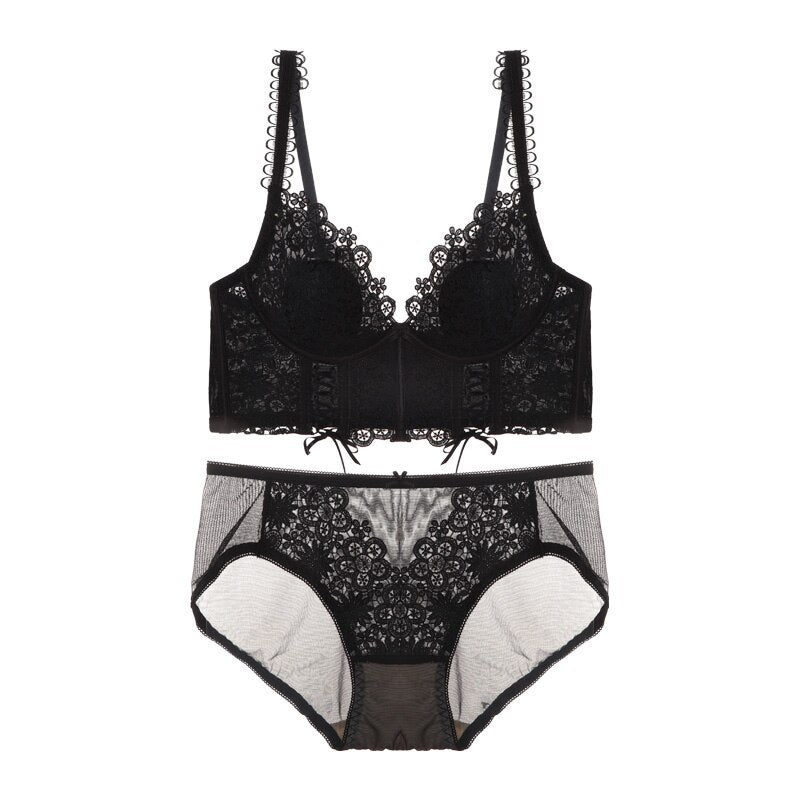 French Classic Bra Set Embroidered Lace Underwear
