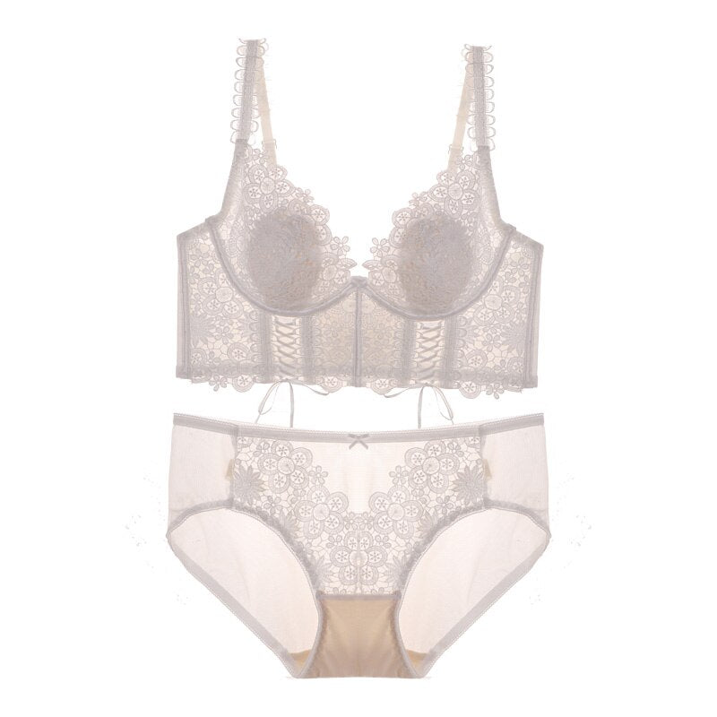 French Classic Bra Set Embroidered Lace Underwear