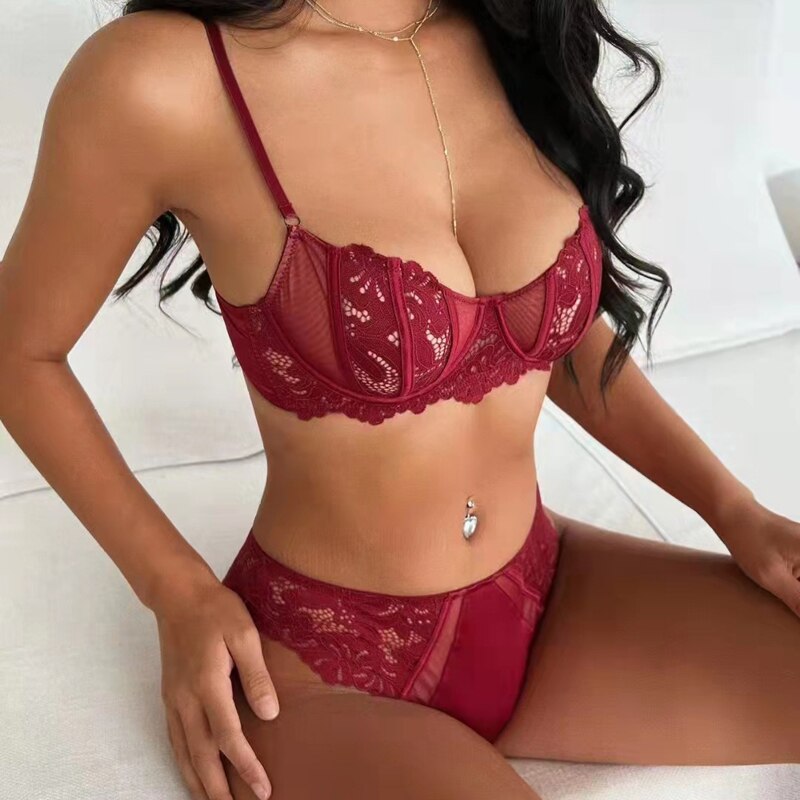 French Ultra Thin Lace Underwear Sets