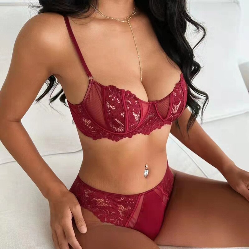 French Ultra Thin Lace Underwear Sets