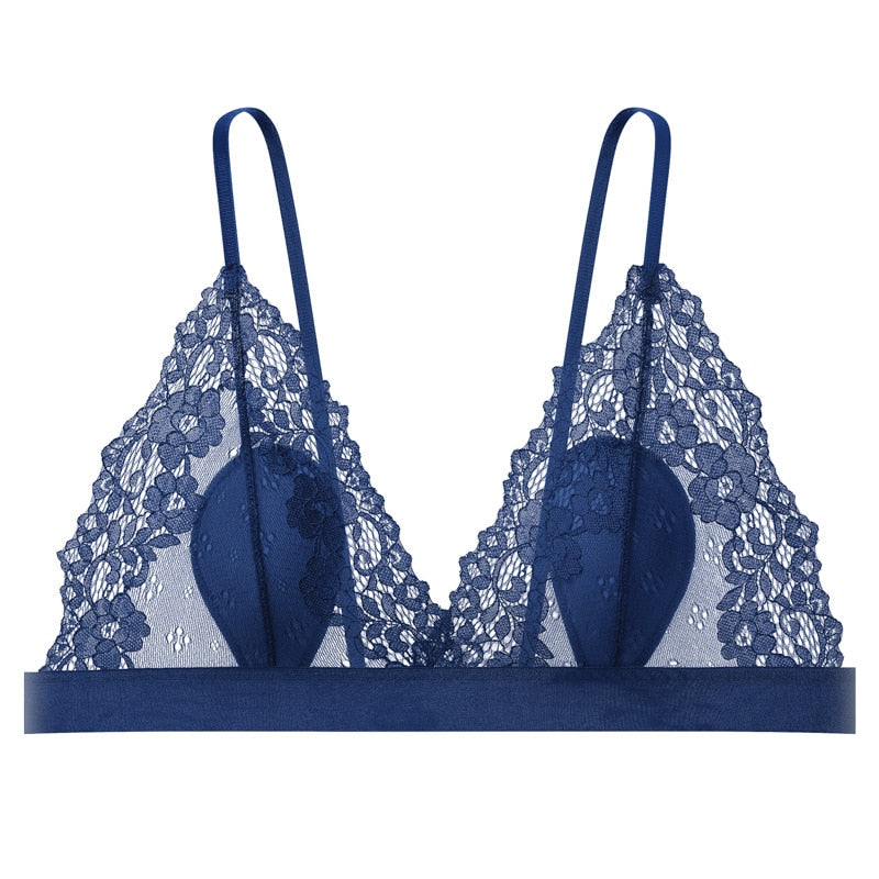 French Ultra Thin Bralette Solid Color Lace Underwear